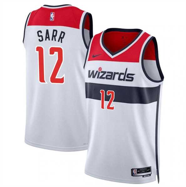 Men's Washington Wizards #12 Alexandre Sarr White Association Edition Stitched Basketball Jersey Dzhi-0